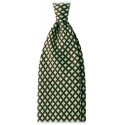 Viola Milano - Cravatta in Seta con Ricamo Floreale - Marrone/Verde - Handmade in Italy - Luxury Exclusive Collection