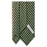 Viola Milano - Cravatta in Seta con Ricamo Floreale - Marrone/Verde - Handmade in Italy - Luxury Exclusive Collection