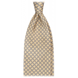 Viola Milano - Artisan Pattern Selftipped Silk Tie - Yellow - Handmade in Italy - Luxury Exclusive Collection
