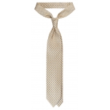 Viola Milano - Cravatta in Seta con Motivo Artigianale Auto-Tipped - Giallo - Handmade in Italy - Luxury Exclusive Collection