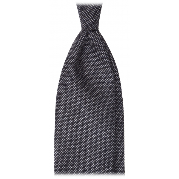 Viola Milano - Cravatta Artisan Solid Senza Risvolto 100% Cashmere - Grafite - Handmade in Italy - Luxury Exclusive Collection