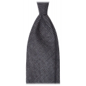 Viola Milano - Cravatta Artisan Solid Senza Risvolto 100% Cashmere - Grafite - Handmade in Italy - Luxury Exclusive Collection