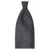 Viola Milano - Cravatta Artisan Solid Senza Risvolto 100% Cashmere - Grafite - Handmade in Italy - Luxury Exclusive Collection