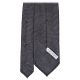 Viola Milano - Cravatta Artisan Solid Senza Risvolto 100% Cashmere - Grafite - Handmade in Italy - Luxury Exclusive Collection