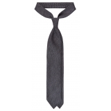 Viola Milano - Cravatta Artisan Solid Senza Risvolto 100% Cashmere - Grafite - Handmade in Italy - Luxury Exclusive Collection