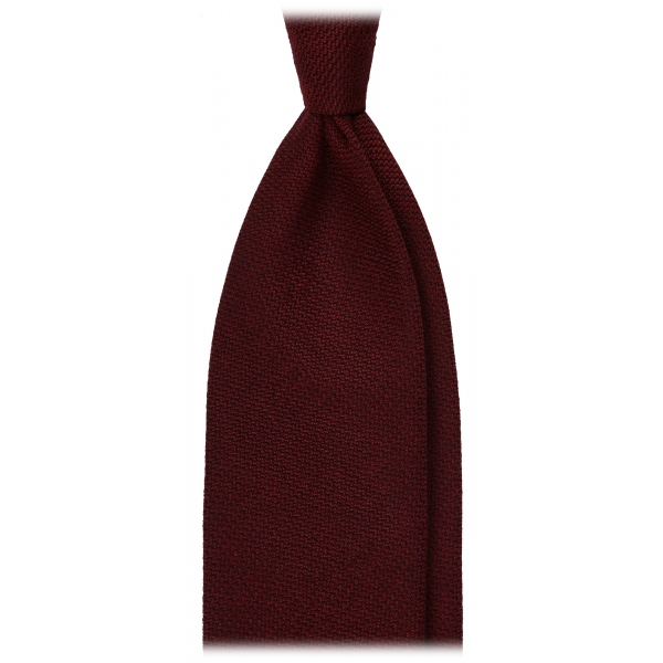 Viola Milano - Cravatta Artisan Solid Senza Risvolto 100% Cashmere - Amarone - Handmade in Italy - Luxury Exclusive Collection