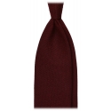 Viola Milano - Cravatta Artisan Solid Senza Risvolto 100% Cashmere - Amarone - Handmade in Italy - Luxury Exclusive Collection