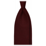 Viola Milano - Cravatta Artisan Solid Senza Risvolto 100% Cashmere - Amarone - Handmade in Italy - Luxury Exclusive Collection