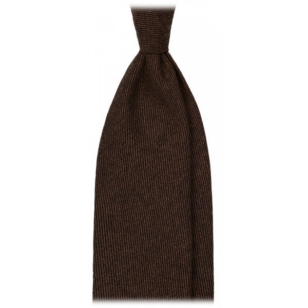 Viola Milano - Cravatta Artisan Solid 100% Cashmere - Cioccolato - Handmade in Italy - Luxury Exclusive Collection