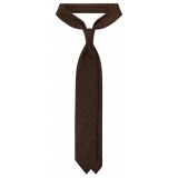 Viola Milano - Artisan Solid Untipped 100% Cashmere Tie - Chocolate - Handmade in Italy - Luxury Exclusive Collection