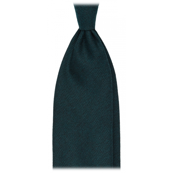 Viola Milano - Cravatta Artisan Solid Senza Risvolto 100% Cashmere - Foresta - Handmade in Italy - Luxury Exclusive Collection