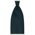 Viola Milano - Cravatta Artisan Solid Senza Risvolto 100% Cashmere - Foresta - Handmade in Italy - Luxury Exclusive Collection