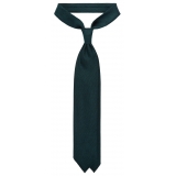 Viola Milano - Cravatta Artisan Solid Senza Risvolto 100% Cashmere - Foresta - Handmade in Italy - Luxury Exclusive Collection