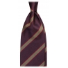 Viola Milano - Cravatta in Seta Jacquard Lavorata a Mano a Righe - Mix Marrone - Handmade in Italy - Luxury Exclusive Collection