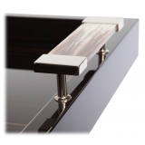 Viola Milano - Ebony Tray with Horn and Nikel Plated Brass Handles - Handmade in Italy - Luxury Exclusive Collection