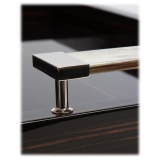 Viola Milano - Vassoio in Ebano con Corno e Manici in Ottone Nichelato - Handmade in Italy - Luxury Exclusive Collection