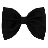 Viola Milano - Black Maison Milano Ready-Tie Grosgrain Bow-Tie - Handmade in Italy - Luxury Exclusive Collection
