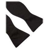 Viola Milano - Papillon in Raso Nero da Annodare - Handmade in Italy - Luxury Exclusive Collection