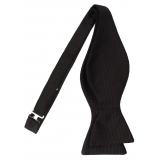 Viola Milano - Papillon in Grosgrain Nero da Annodare - Handmade in Italy - Luxury Exclusive Collection