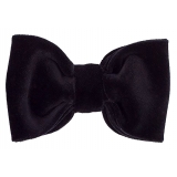 Viola Milano - Pacchetto Cravatta Nera - Papillon + Fazzoletto + Bretelle - Handmade in Italy - Luxury Exclusive Collection
