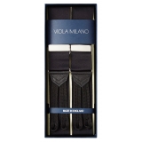 Viola Milano - Pacchetto Cravatta Nera - Papillon + Fazzoletto + Bretelle - Handmade in Italy - Luxury Exclusive Collection