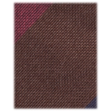 Viola Milano - Block Stripe 3-Fold Grenadine Tie - Navy Mix - Handmade in Italy - Luxury Exclusive Collection
