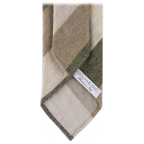 Viola Milano - Cravatta a Righe, 3 Pieghe, 100% Cashmere - Mix Mimetico - Handmade in Italy - Luxury Exclusive Collection