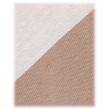Viola Milano - Cravatta in Shantung Intrecciata a Mano a Righe - Sabbia/Caffè - Handmade in Italy - Luxury Exclusive Collection