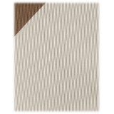 Viola Milano - Block Stripe Handrolled Woven Silk Jacquard Tie - Coffee/Beige - Handmade in Italy - Luxury Exclusive Collection