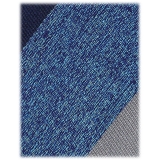 Viola Milano - Cravatta in Seta Jacquard Lavorata a Mano con Righe - Denim Mix - Handmade in Italy - Luxury Exclusive Collection
