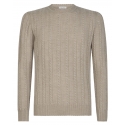 Viola Milano - Cable Knit 100% Cashmere Sweater - Beige - Handmade in Italy - Luxury Exclusive Collection