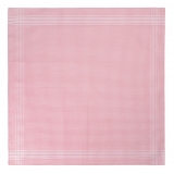 Viola Milano - Fazzoletto in Cotone/Lino con Lacci Carlo Riva - Quadri Rossi - Handmade in Italy - Luxury Exclusive Collection