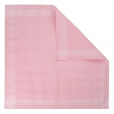 Viola Milano - Fazzoletto in Cotone/Lino con Lacci Carlo Riva - Quadri Rossi - Handmade in Italy - Luxury Exclusive Collection