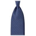 Viola Milano - Cravatta in Seta con Motivo a Catena - Blu Navy - Handmade in Italy - Luxury Exclusive Collection