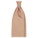 Viola Milano - Chain Pattern Selftipped Silk Tie - Orange - Handmade in Italy - Luxury Exclusive Collection