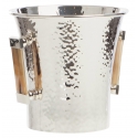 Viola Milano - Champagne Brass Bucket with Horn Handles - Handmade in Italy - Luxury Exclusive Collection