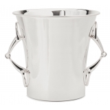 Viola Milano - Champagne Brass Silver Bucket with Stirrups - Handmade in Italy - Luxury Exclusive Collection