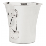 Viola Milano - Champagne Brass Silver Bucket with Stirrups - Handmade in Italy - Luxury Exclusive Collection