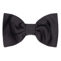 Viola Milano - Papillon in Grosgrain Pronto All'uso Color Carbone - Handmade in Italy - Luxury Exclusive Collection