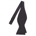 Viola Milano - Charcoal Ready-Tie Grosgrain Bow-Tie - Handmade in Italy - Luxury Exclusive Collection