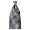 Viola Milano - Cravatta in Seta Jacquard a 7 Pieghe a Quadri - Nero/Bianco - Handmade in Italy - Luxury Exclusive Collection