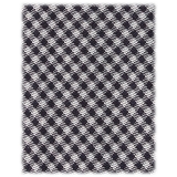 Viola Milano - Cravatta in Seta Jacquard a 7 Pieghe a Quadri - Nero/Bianco - Handmade in Italy - Luxury Exclusive Collection