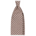 Viola Milano - Cravatta a Quadri in 100% Cashmere - Beige Mix - Handmade in Italy - Luxury Exclusive Collection