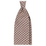 Viola Milano - Cravatta a Quadri in 100% Cashmere - Beige Mix - Handmade in Italy - Luxury Exclusive Collection