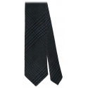 Viola Milano - Check Pattern Handrolled Cashmere Tie - Forest Mix - Handmade in Italy - Luxury Exclusive Collection