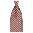 Viola Milano - Cravatta in Lana Lavorata a Mano a Quadri - Rosso Mix - Handmade in Italy - Luxury Exclusive Collection
