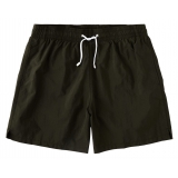 Viola Milano - Classic Solid Swimtrunks - Olive - Handmade in Italy - Luxury Exclusive Collection