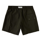 Viola Milano - Classic Solid Swimtrunks - Olive - Handmade in Italy - Luxury Exclusive Collection