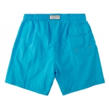 Viola Milano - Classic Solid Swimtrunks - Turquoise - Handmade in Italy - Luxury Exclusive Collection