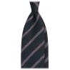 Viola Milano - Classic Stripe Untipped 100% Cashmere Tie - Forest/Beige - Handmade in Italy - Luxury Exclusive Collection